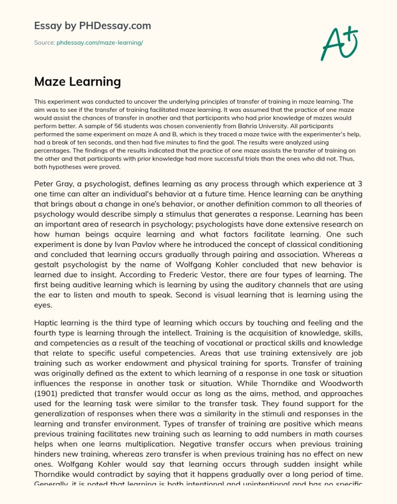 Practical No 4 Maze Learning Experiment Pdf Learning Behavior - Elegant Full HD Minimal Illustrations | Free Download