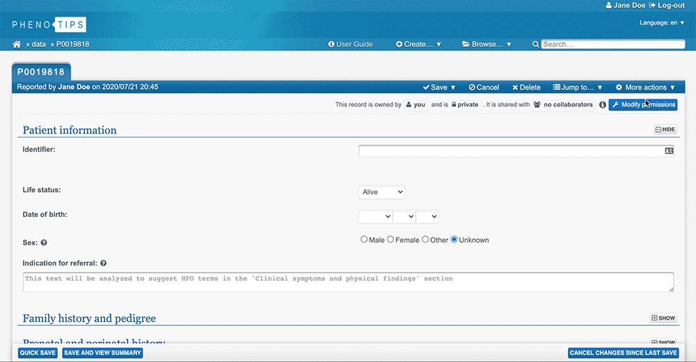 Screencast shows how data can be pushed to Phenome Central.