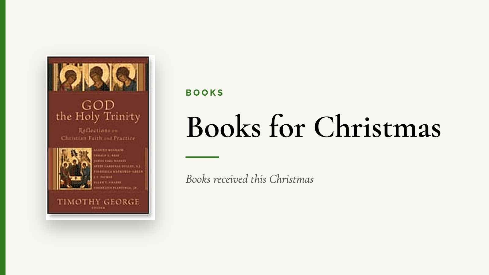 Books for Christmas — Books received this Christmas