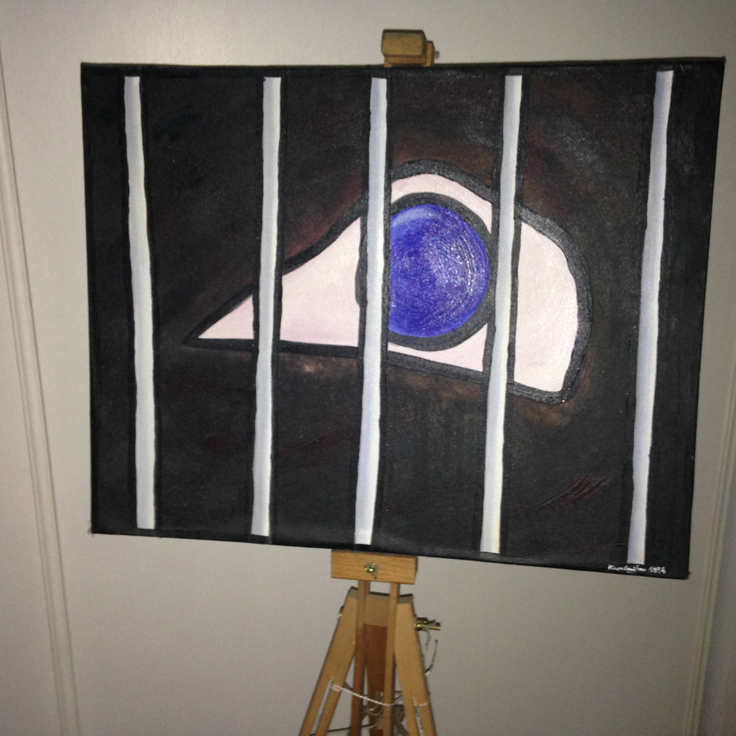 Série : // Line work: "Yeux" - Huile sur toile // Oil on canvas - 1994