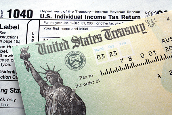 Tax return check graphic
