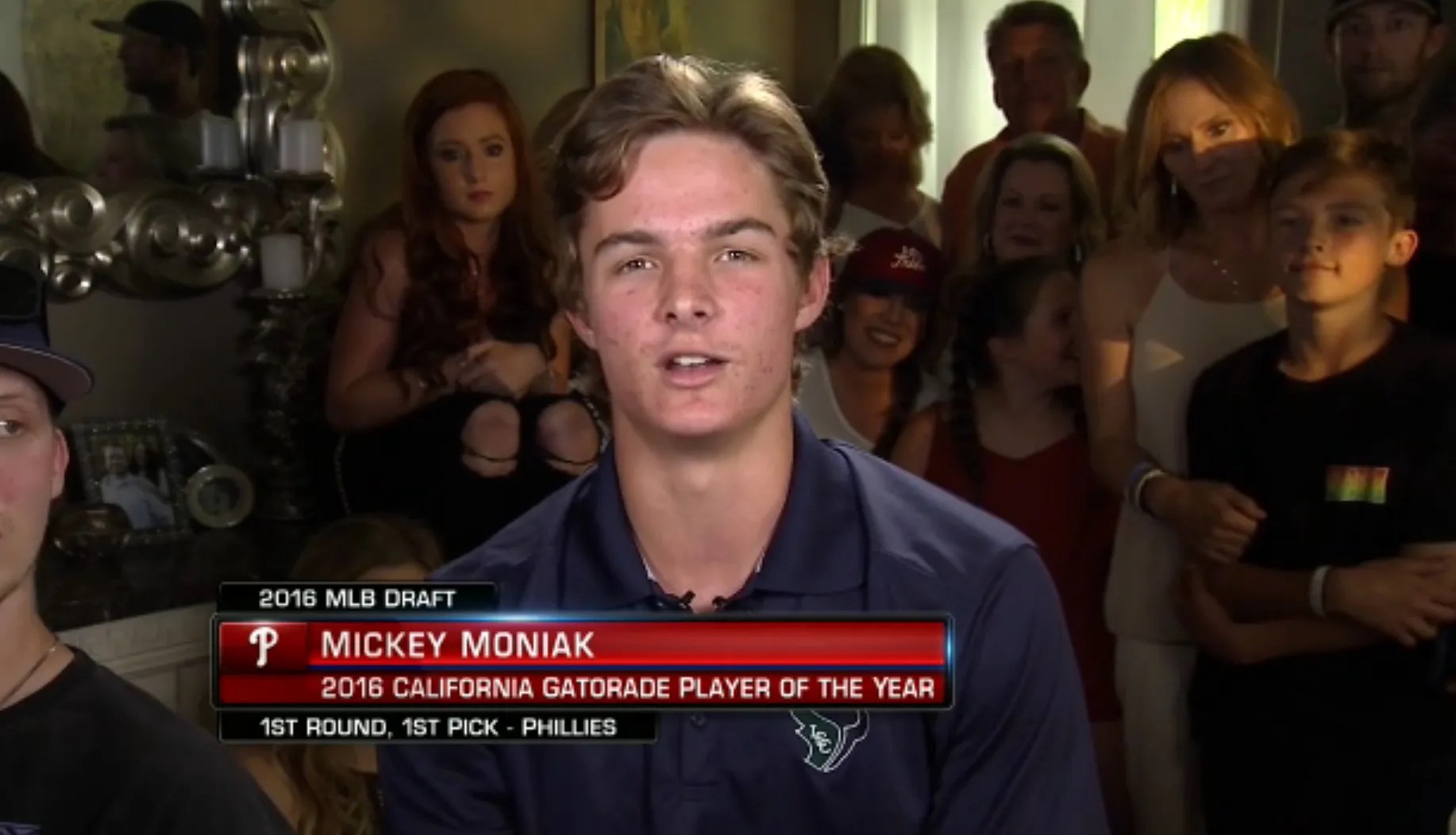 Mickey Moniak drafted #1 by the Phillies in 2016