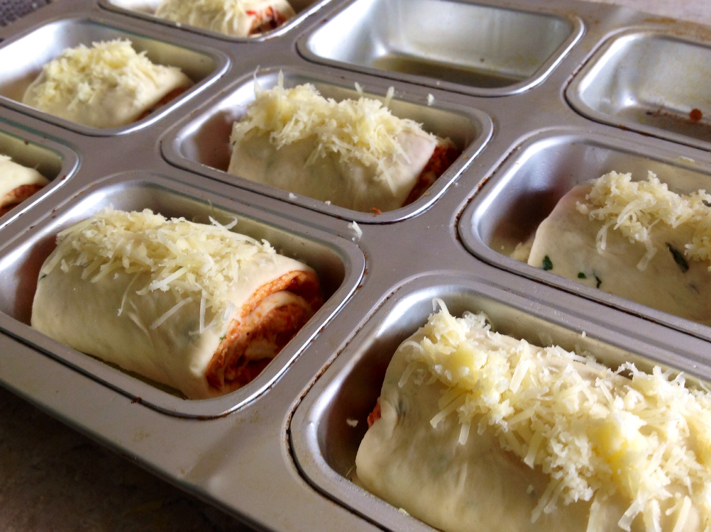 Put in tins and sprinkle with cheese