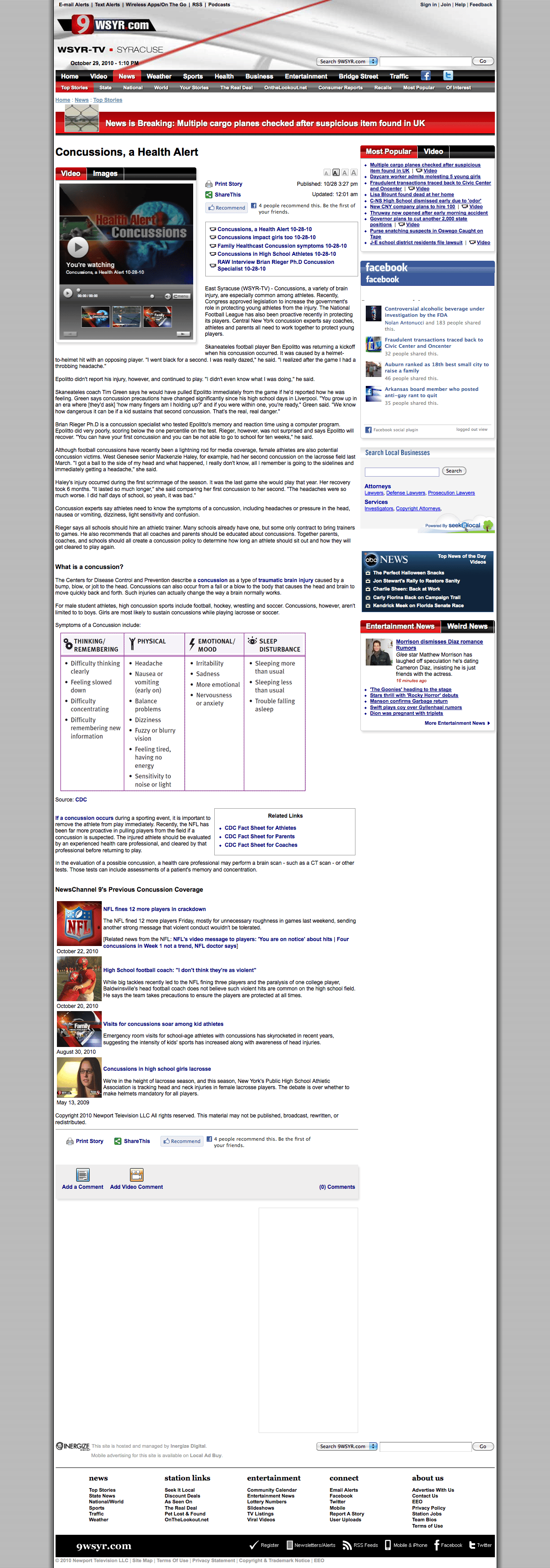 Screen cap from 9wsyr.com