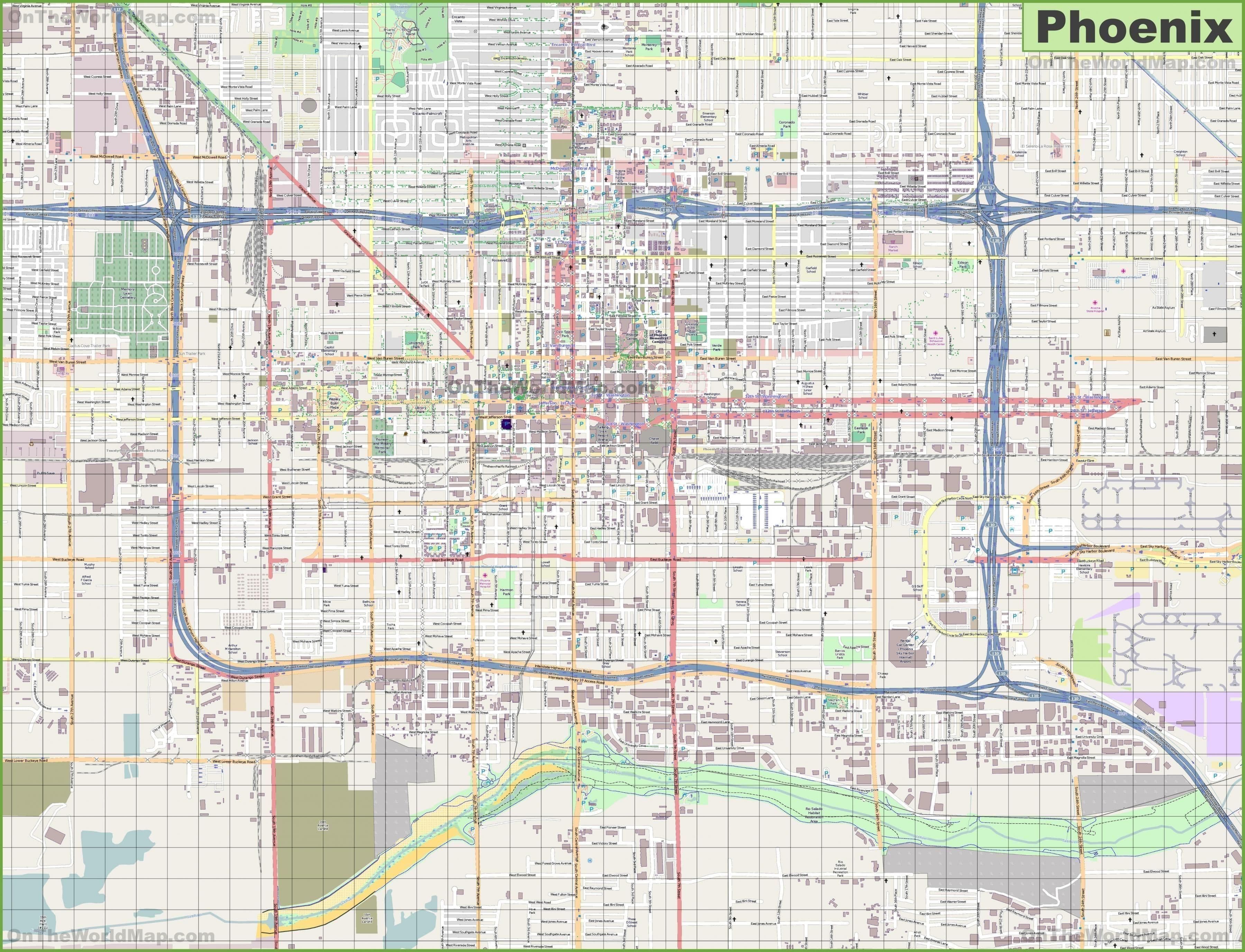 Navigating The City Of Phoenix A Guide To Street Maps Phoenix Streets Map 