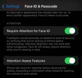 Disable Attention Aware Option iPhone