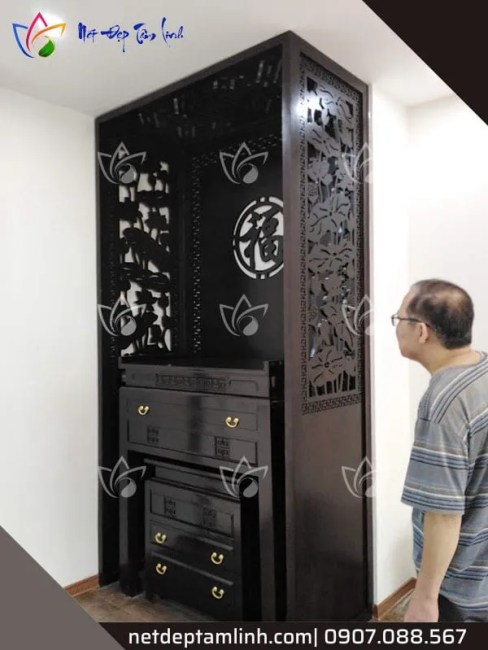 thi công phòng thờ