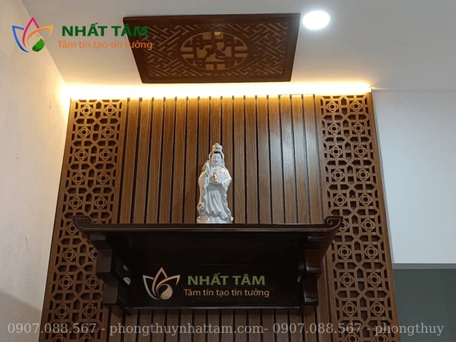 bàn thờ treo kết hợp với tấm chống ám khói