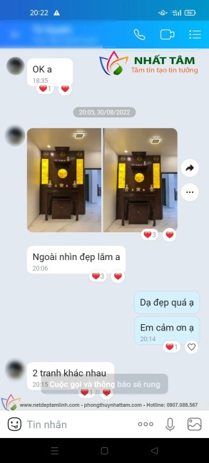 Lắp đặt bàn thờ gia tiên ốp tranh trúc chỉ tại nhà Chị Quyên tphcm 2 Feedback của Chị Quyên về mẫu bàn thờ gia tiên lắp ốp tranh trúc chỉ
