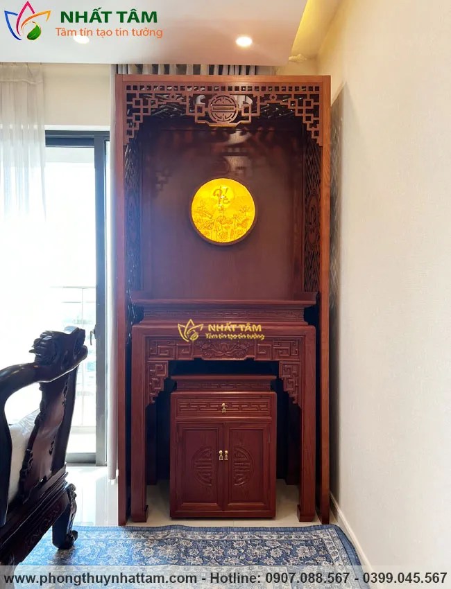 Thi công dự án bàn thờ đứng dành cho chung cư khu vực quận Gò Vấp, Sài Gòn