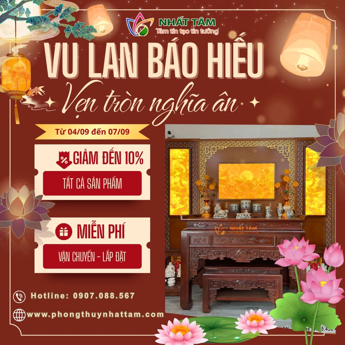 Chương trình khuyến mãi Vu Lan tại Nhất Tâm