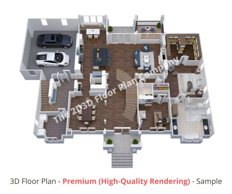 Residential Real Estate 3d Floor Plan Rendering By The 2d3d Floor Plan - Download Ultra HD Gradient Pattern | 8K