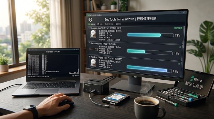 硬碟卡頓狂發怪聲?用希捷官方 SeaTools 救急:免重灌快速測壞軌、搶救珍貴資料! 硬碟卡頓狂發怪聲?用希捷官方 SeaTools 救急:免重灌快速測壞軌、搶救珍貴資料!