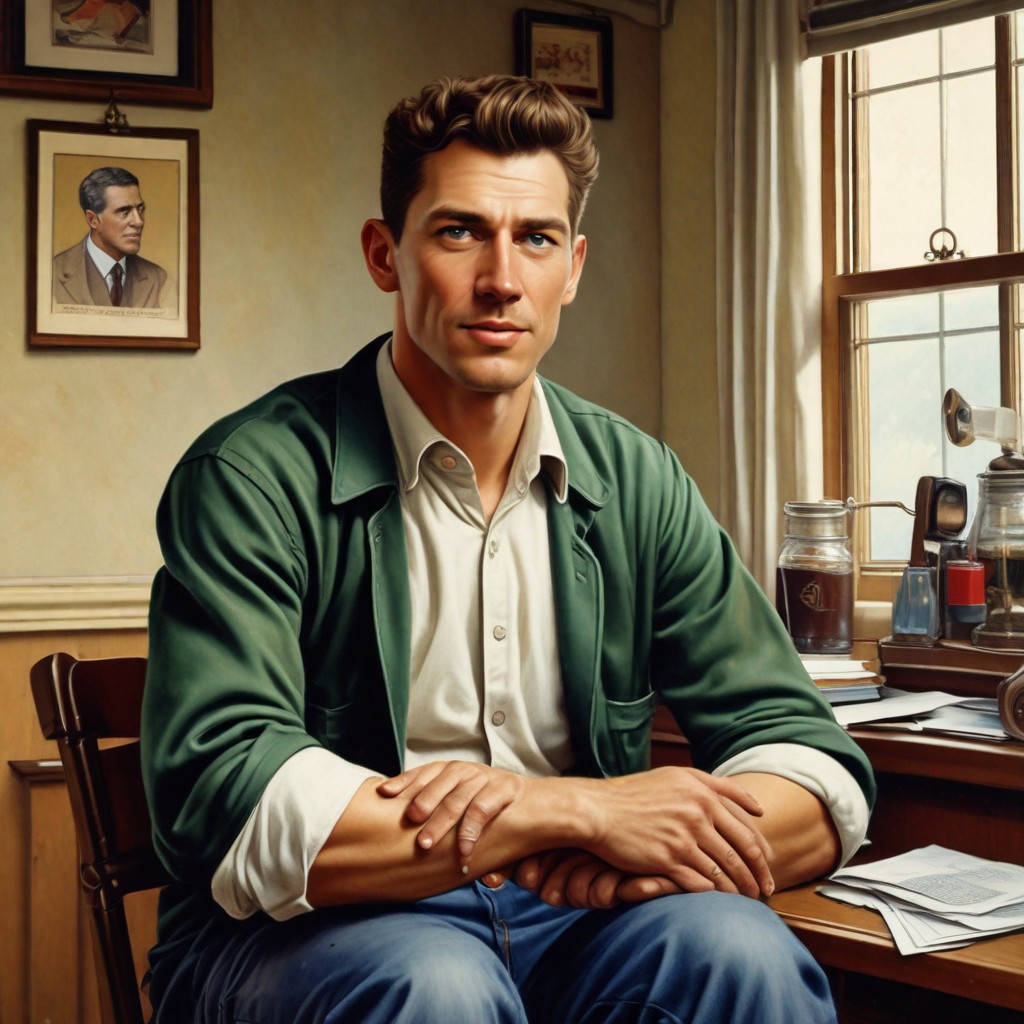 Tellige giclée' %{artwork_title}%. The Golden Rule - Norman Rockwell, image size:1024x1024