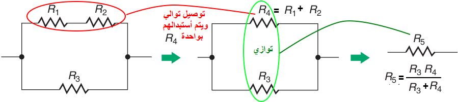 مسائل التوصيل على التوالي والتوازي