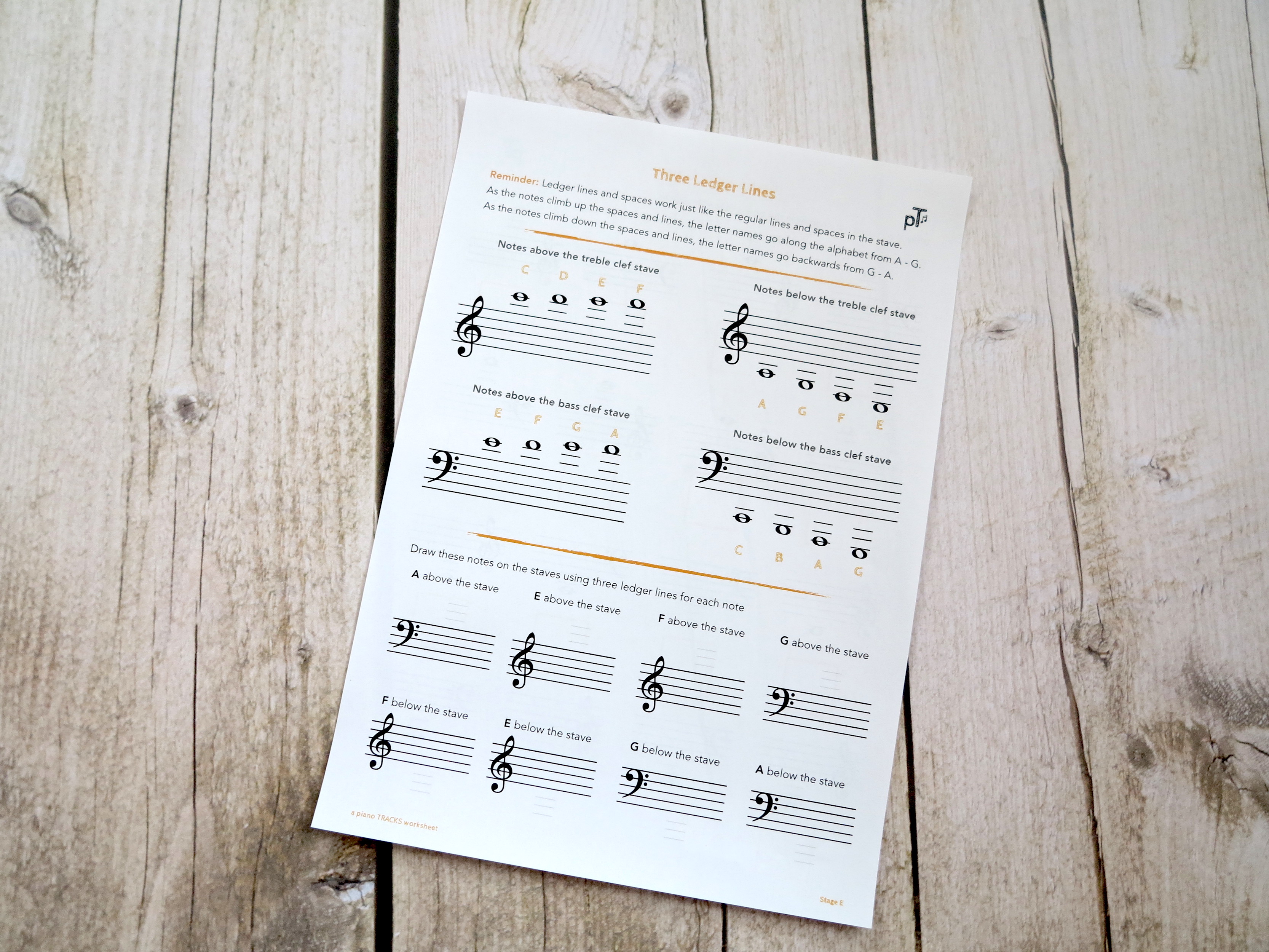 Treble clef lines and spaces 2 by musicteacher242: Our Worksheets Piano Tracks Project