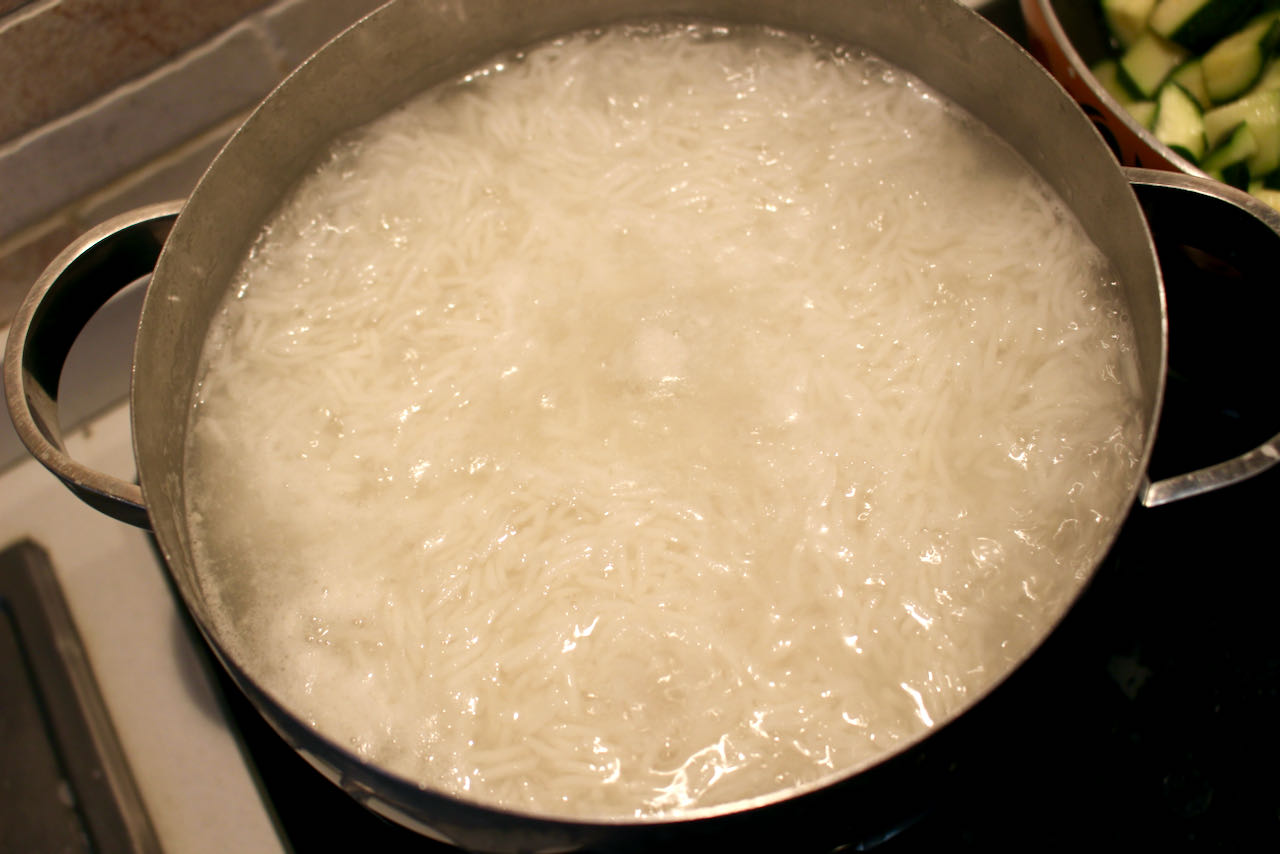 Il riso è pronto per scolare