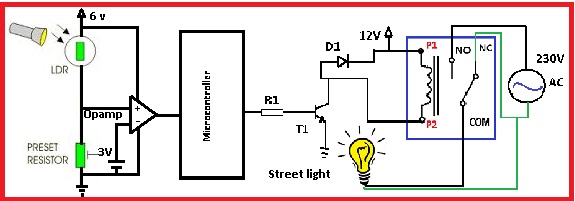 Automatic Street Light Control Using Microcontroller Circuit Diagram ...