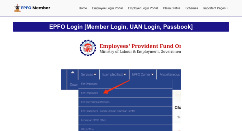 Click on the member uan/online service (ocs/otcp) option under the services section. Access Epfomemberlogin In Epfo Member Login Login To Epf Login Epfo Member Portal Epfo Member Login Login To Epf Login