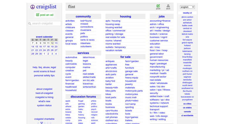 access flintcraigslistorg craigslist flint mi jobs apartments for sale services community and events on craigslist pets michigan flint