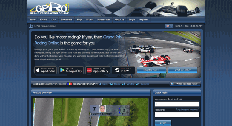 Access Gpro Net Grand Prix Racing Online A Free Online F1