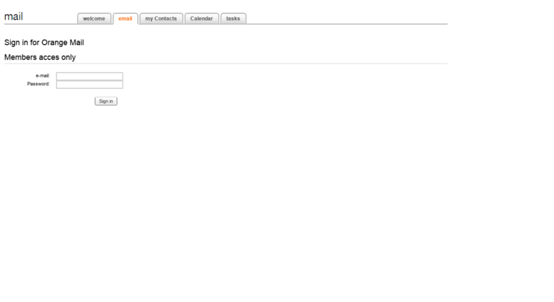 Welcome to webmail for hosting account. Access Mail Orange Jo Orange Webmail