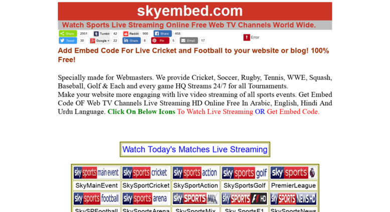Access Skyembed Com Embed Cricket Football Sports Tv
