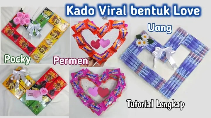 Hati, memerciki, melukis, cinta, coretan. Pocky Love 4 Kotak Dan 2 Kotak Tutorial Buket Pocky Bentuk Hati Kado Viral Bstation