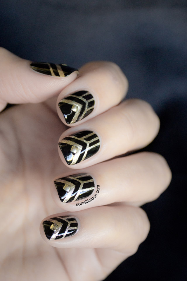 Art Deco Finger Nails Black Gold Image Id 791 Image Abyss