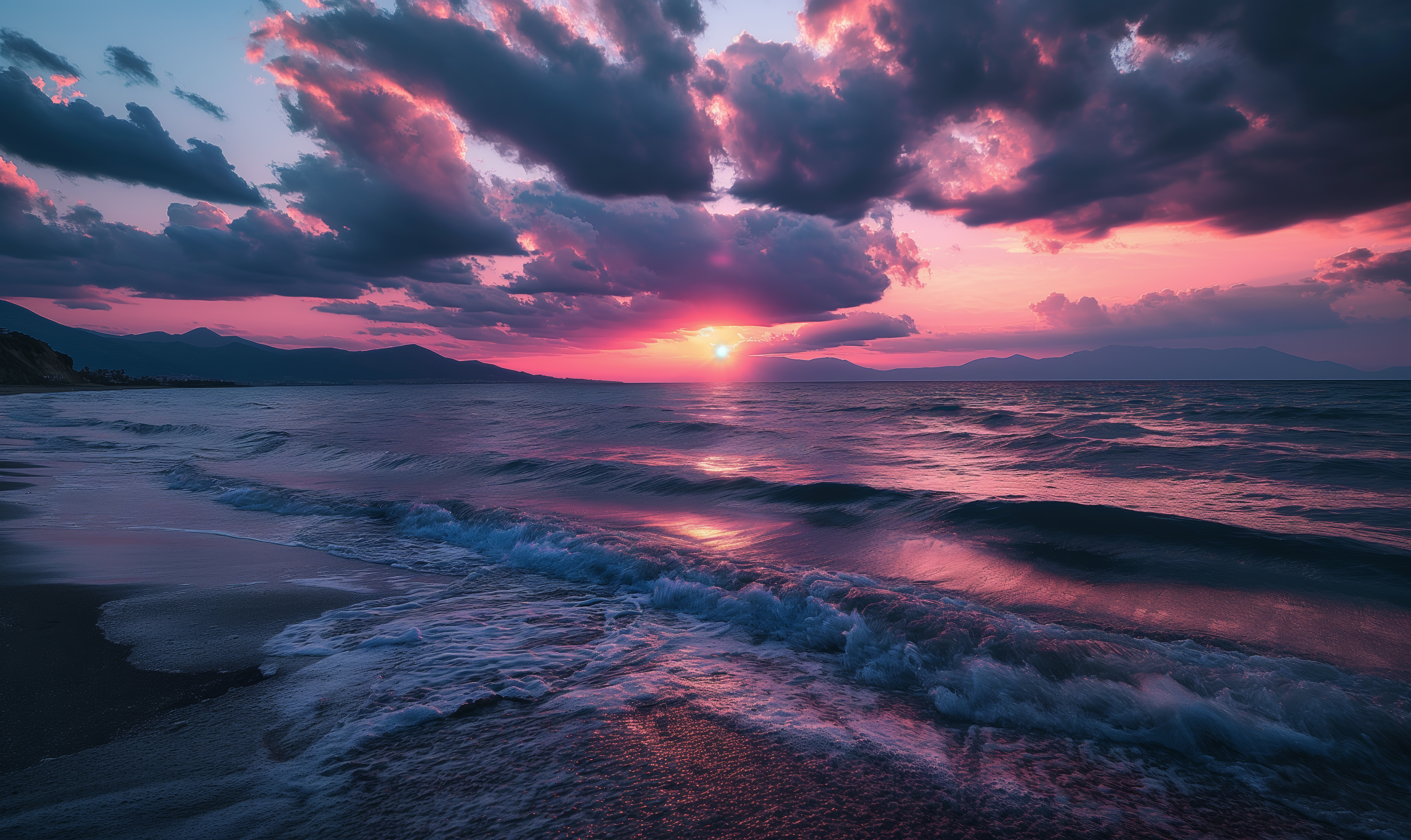 Magical Sunset Over the Ocean Coast