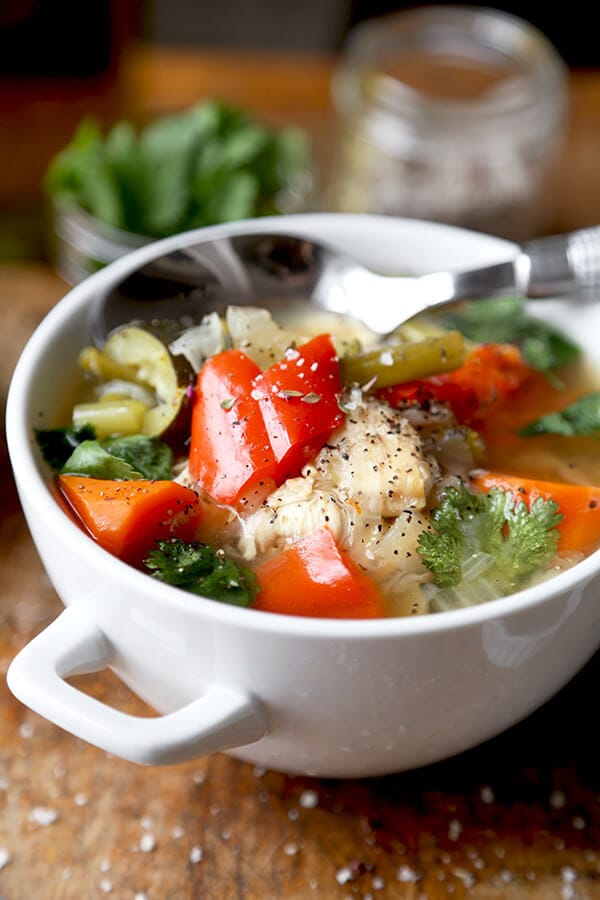 Slow cooker chicken soup (video)