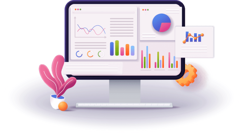 Analytics Reports - High Quality City Illustration - HD