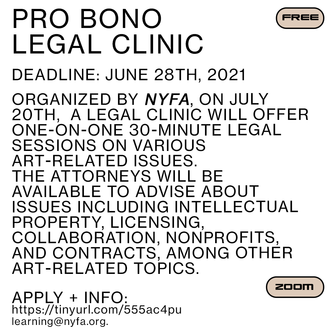 Pro Bono Legal Clinic NYFA Opportunity Listings