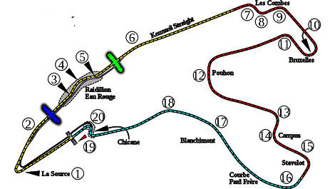 F1 Single Drs Zone At Spa Francorchamps For The Belgian Gp