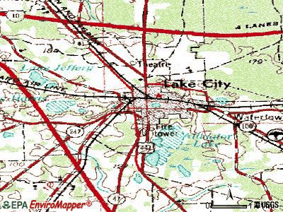 Lake City Florida Map Tpc3747 