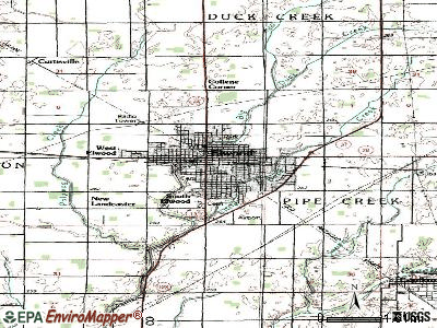 Elwood Indiana Map Tpc6623 