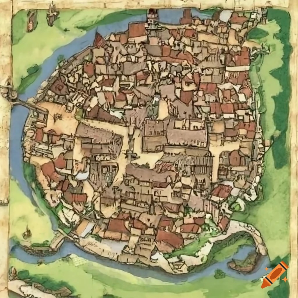 Medieval Castle With Market Map WATQVT
