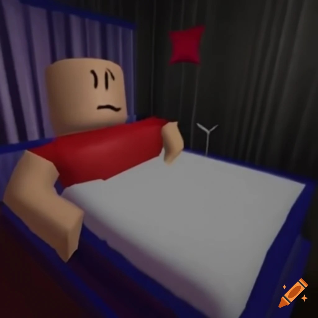 Roblox Character Sleeping In Bed On Craiyon