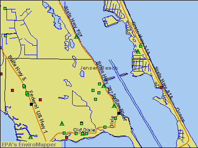 Street Map Of Jensen Beach Florida Boundaries Major Cities And Em4006 