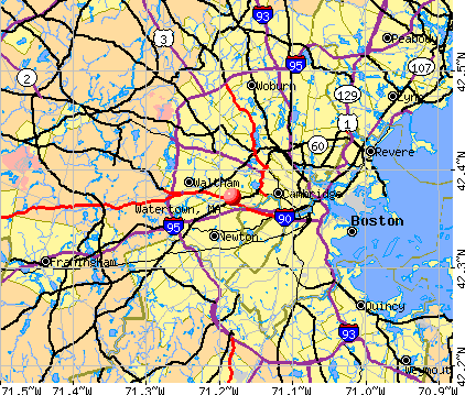 Watertown MA 02472 Profile Population Maps Real CM1104.