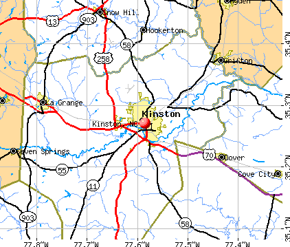 Kinston North Carolina Map State TJHA CM1590.