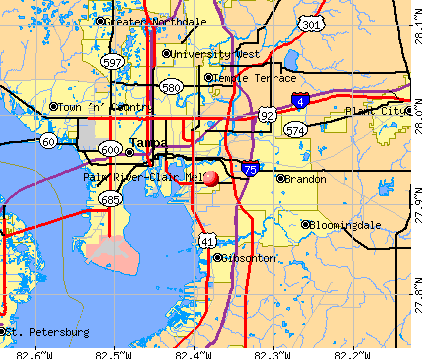 Palm River Clair Mel Florida FL 33619 Profile Population Maps CM2167.