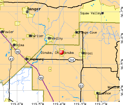 Dinuba California Map Cm2252 