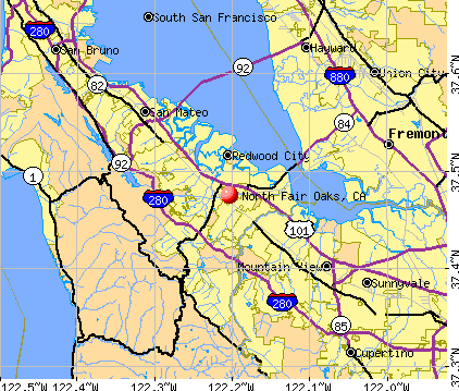 North Fair Oaks California CA 94061 94063 Profile Population Maps Cm2440 