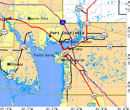 Punta Gorda Map Florida Cm2625 
