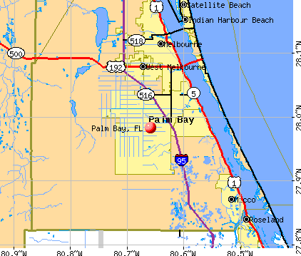 Palm Bay Fl City Map CM347.
