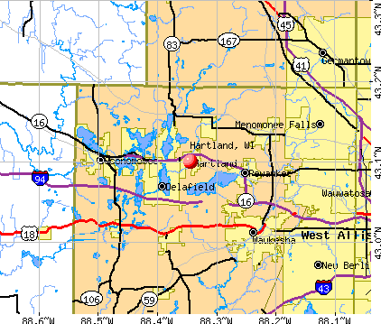 Hartland Wisconsin WI 53029 53089 Profile Population Maps Real CM4325.
