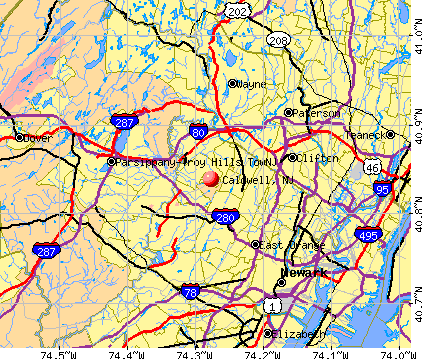 Caldwell New Jersey NJ 07006 Profile Population Maps Real Estate Cm4486 