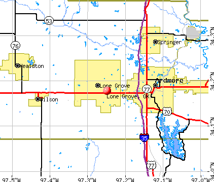 Lone Grove Oklahoma OK 73443 73463 Profile Population Maps Real CM6353.