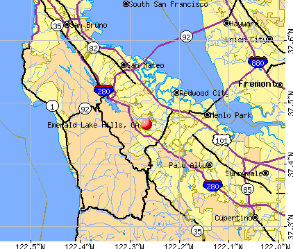 Emerald lake hills, california (ca 94062) profile: population, maps